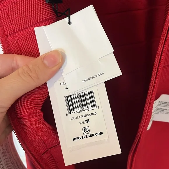 NWT $1690 Herve Leger Fluted Metallic-Trimmed Bandage Midi Dress size M - Picture 17 of 17